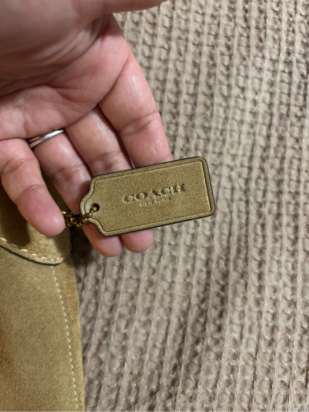 Coach Olive Green Suede Shoulder Bag - Picture 6 of 7